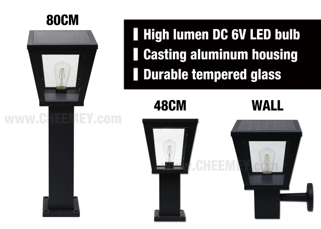 IP65 Outdoor LED Solar Wall Light for Garden Work for 3-5 Rainy Days