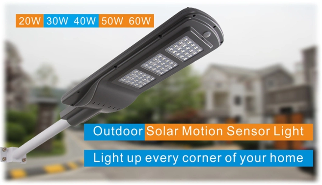 Waterproof 30W Panel All in One Sensor Power Pole Wall Outdoor LED Street Solar Light