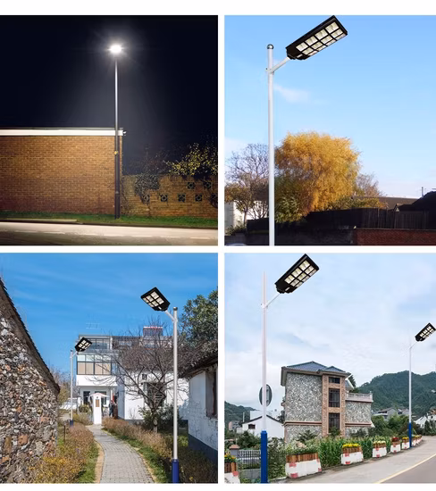 도매 가격 100W 150W 200W 250W 야외 제품 ABS 전원 전원 패널 투광 램프 모션 센서 거리 야외 정원 벽 LED 올인원 태양 광 가로등